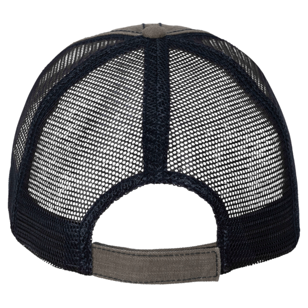 Valucap Contrast Stitch Cap, Olive Green / Navy, Back view