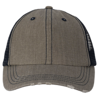 Valucap Contrast Stitch Cap, Olive Green / Navy, Front view