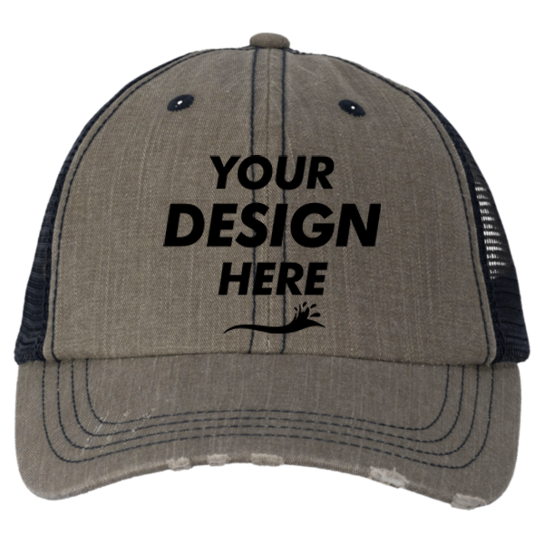 Valucap Contrast Stitch Cap, Olive Green / Navy, Front view, Mockup