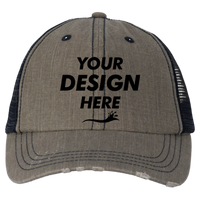Valucap Contrast Stitch Cap, Olive Green / Navy, Front view, Mockup