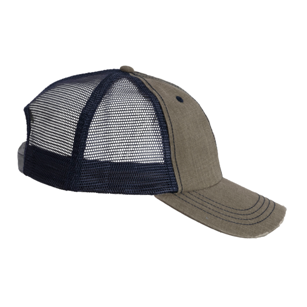 Valucap Contrast Stitch Cap, Olive Green / Navy, Right Side view