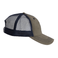 Valucap Contrast Stitch Cap, Olive Green / Navy, Right Side view