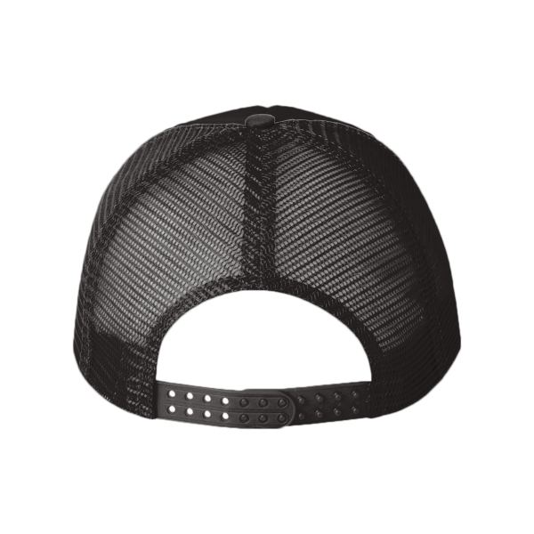 Valucap Foam Mesh-Back Trucker Cap, Black / Black / Black, Back view