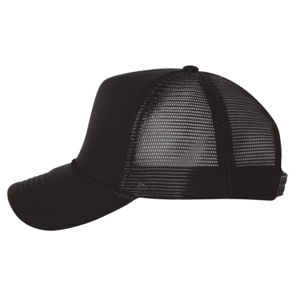 Valucap Foam Mesh-Back Trucker Cap, Black / Black / Black, Left Side view