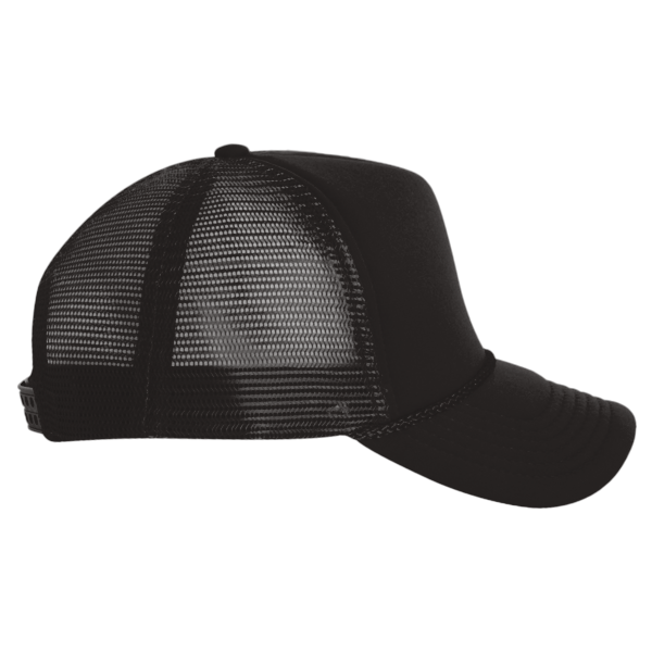 Valucap Foam Mesh-Back Trucker Cap, Black / Black / Black, Right Side view