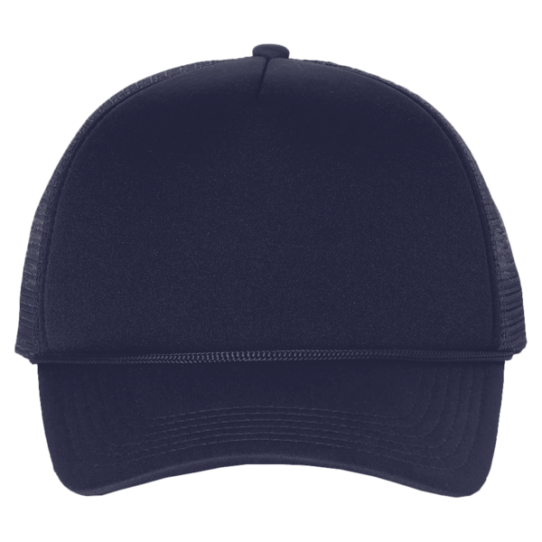 Valucap Foam Mesh-Back Trucker Cap, Navy / Navy / Navy, Front view