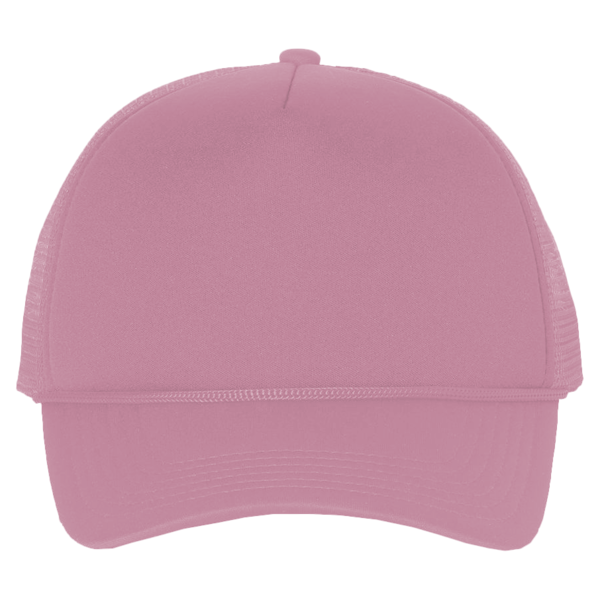 Valucap Foam Mesh-Back Trucker Cap, Pink / Pink / Pink, Front view