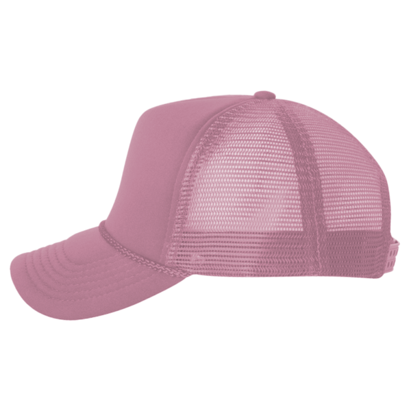 Valucap Foam Mesh-Back Trucker Cap, Pink / Pink / Pink, Left Side view