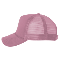 Valucap Foam Mesh-Back Trucker Cap, Pink / Pink / Pink, Left Side view