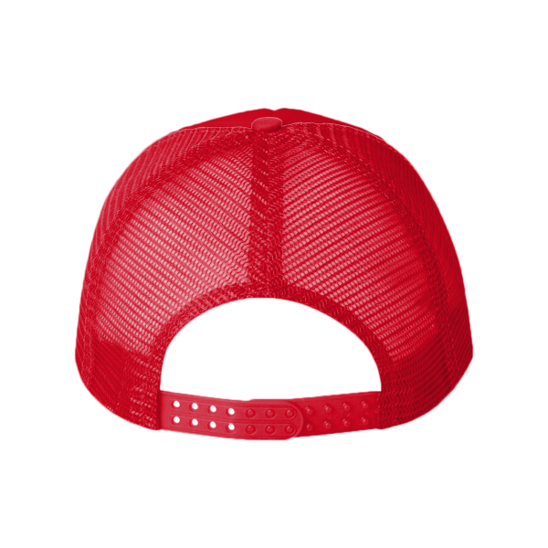 Valucap Foam Mesh-Back Trucker Cap, Red / Red / Red, Back view