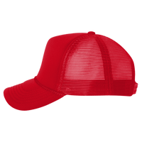 Valucap Foam Mesh-Back Trucker Cap, Red / Red / Red, Left Side view