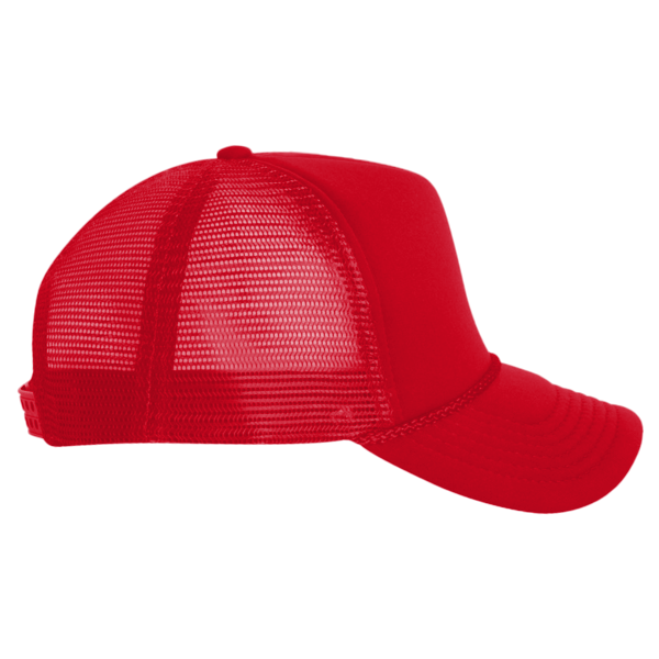 Valucap Foam Mesh-Back Trucker Cap, Red / Red / Red, Right Side view