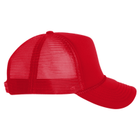 Valucap Foam Mesh-Back Trucker Cap, Red / Red / Red, Right Side view
