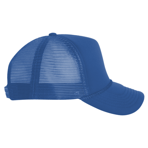 Valucap Foam Mesh-Back Trucker Cap, Royal / Royal / Royal, Right Side view