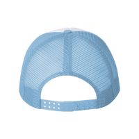 Valucap Foam Mesh-Back Trucker Cap, White / Baby Blue / Baby Blue, Back view
