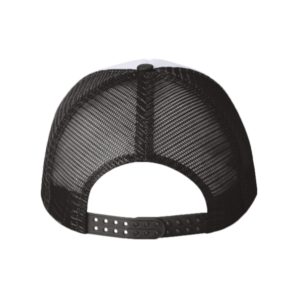 Valucap Foam Mesh-Back Trucker Cap, White / Black / Black, Back view