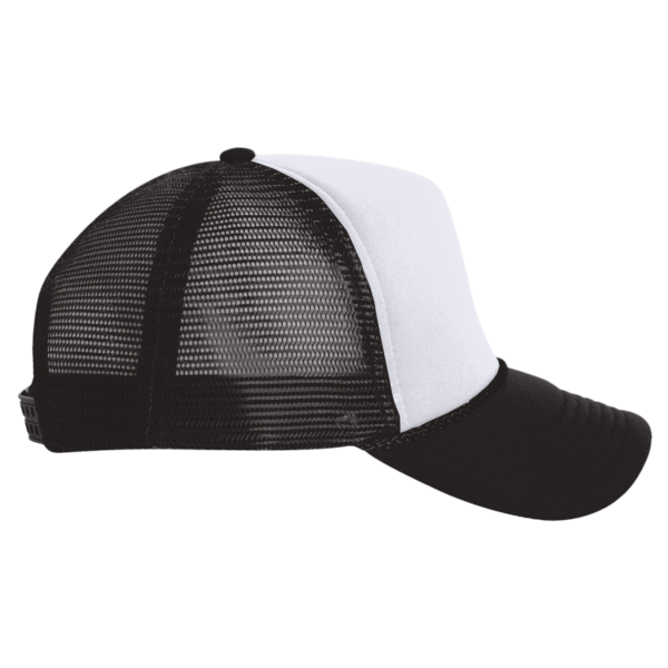 Valucap Foam Mesh-Back Trucker Cap, White / Black / Black, Right Side view