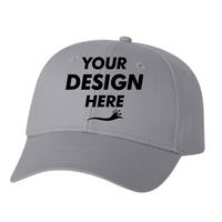 Valucap Lightweight Twill Cap, Grey, Front view, Mockup