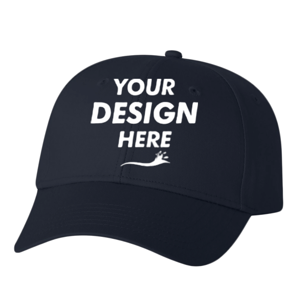 Valucap Lightweight Twill Cap, Navy, Front view, Mockup