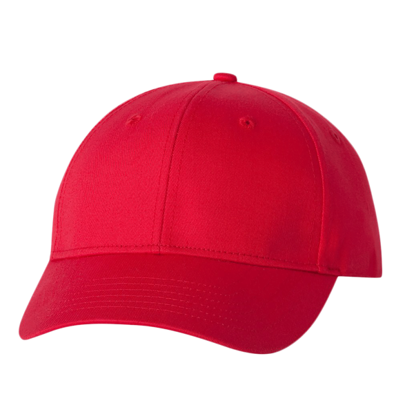 Valucap Lightweight Twill Cap, Red, Front view
