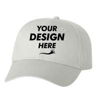 Valucap Lightweight Twill Cap, White, Front view, Mockup