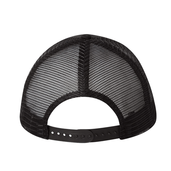 Valucap Mesh-Back Twill Trucker Cap, Black / Black / Black, Back view