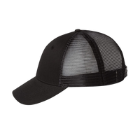 Valucap Mesh-Back Twill Trucker Cap, Black / Black / Black, Left Side view