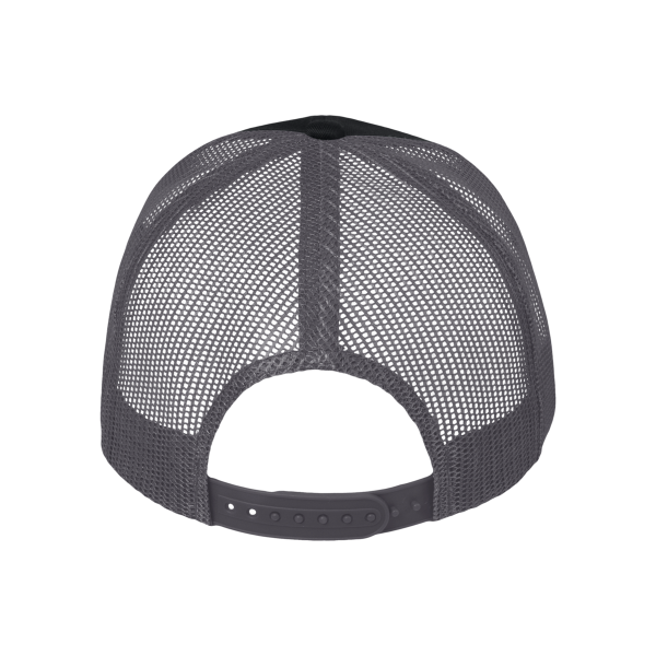 Valucap Mesh-Back Twill Trucker Cap, Black / Charcoal / Charcoal, Back view