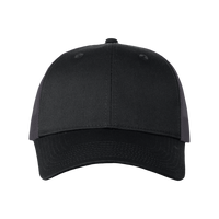 Valucap Mesh-Back Twill Trucker Cap, Black / Charcoal / Charcoal, Front view