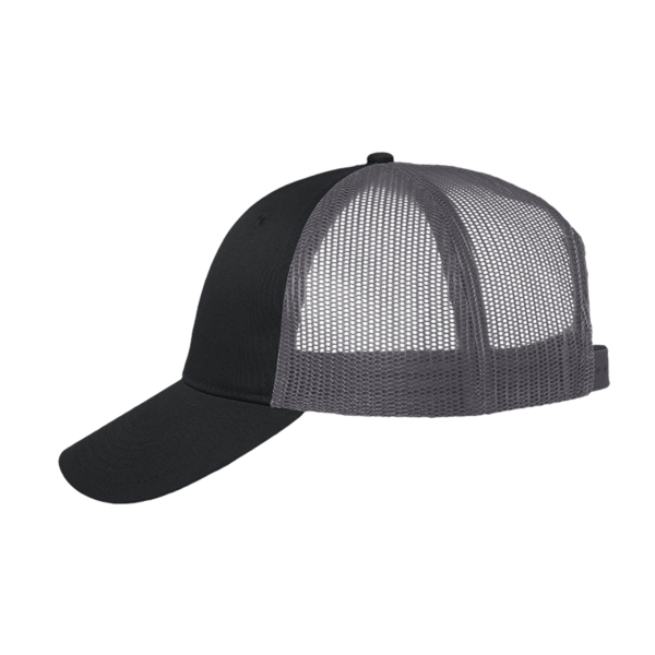 Valucap Mesh-Back Twill Trucker Cap, Black / Charcoal / Charcoal, Left Side view