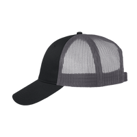 Valucap Mesh-Back Twill Trucker Cap, Black / Charcoal / Charcoal, Left Side view