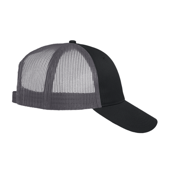 Valucap Mesh-Back Twill Trucker Cap, Black / Charcoal / Charcoal, Right Side view