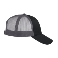 Valucap Mesh-Back Twill Trucker Cap, Black / Charcoal / Charcoal, Right Side view