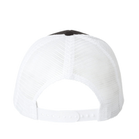 Valucap Mesh-Back Twill Trucker Cap, Black / White / White, Back view