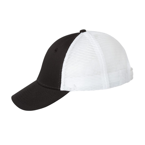 Valucap Mesh-Back Twill Trucker Cap, Black / White / White, Left Side view