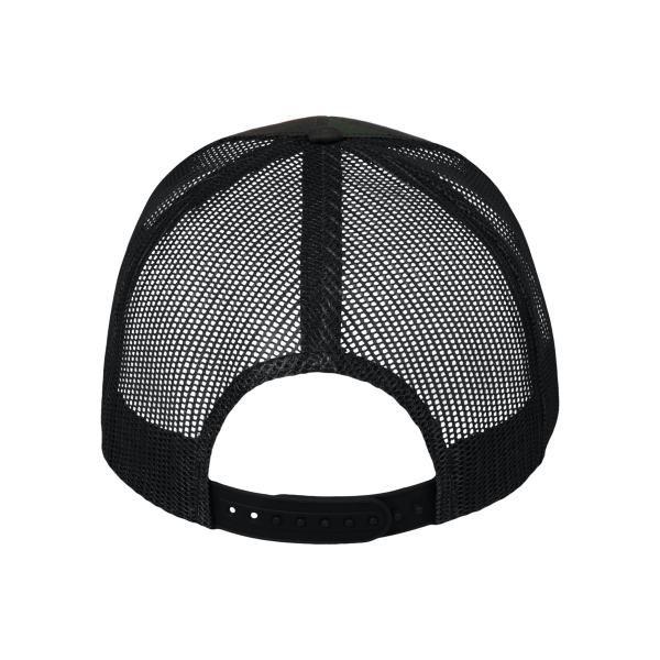 Valucap Mesh-Back Twill Trucker Cap, Camo / Black / Black, Back view