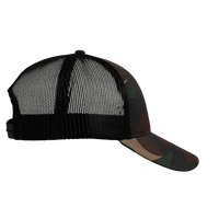 Valucap Mesh-Back Twill Trucker Cap, Camo / Black / Black, Right Side view