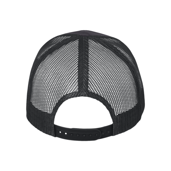 Valucap Mesh-Back Twill Trucker Cap, Charcoal / Black / Black, Back view