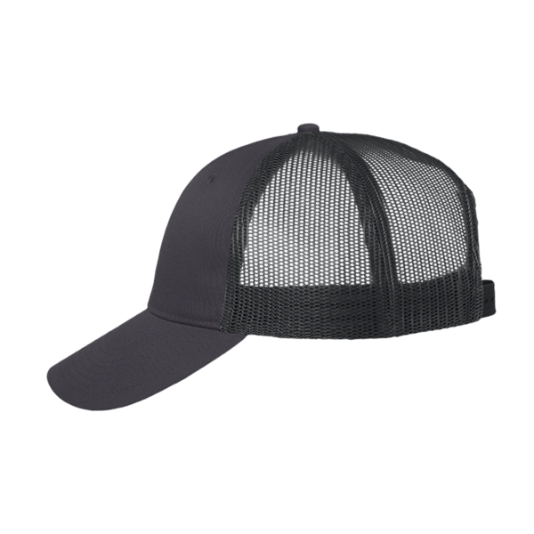Valucap Mesh-Back Twill Trucker Cap, Charcoal / Black / Black, Left Side view
