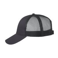 Valucap Mesh-Back Twill Trucker Cap, Charcoal / Black / Black, Left Side view