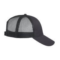 Valucap Mesh-Back Twill Trucker Cap, Charcoal / Black / Black, Right Side view