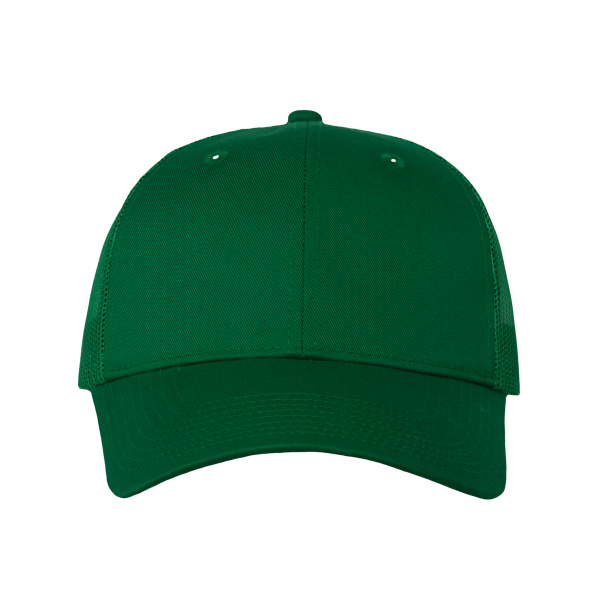 Valucap Mesh-Back Twill Trucker Cap, Kelly / Kelly / Kelly, Front view
