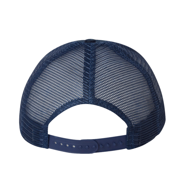 Valucap Mesh-Back Twill Trucker Cap, Navy / Navy / Navy, Back view