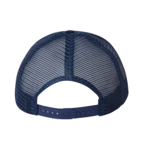 Valucap Mesh-Back Twill Trucker Cap, Navy / Navy / Navy, Back view
