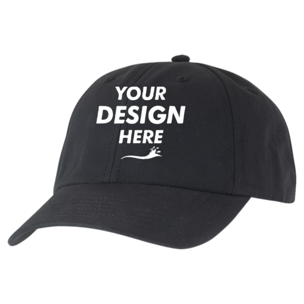 Valucap Performance Microfiber Cap, Black, Front view, Mockup