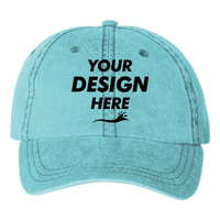 Valucap Pigment-Dyed Cap, Aqua, Front view, Mockup