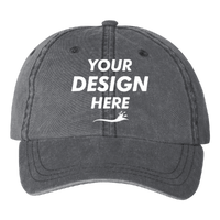 Valucap Pigment-Dyed Cap, Black, Front view, Mockup