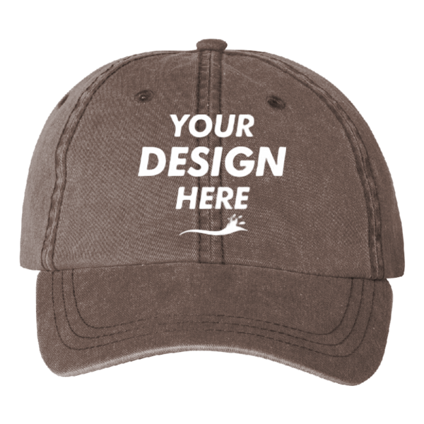 Valucap Pigment-Dyed Cap, Brown, Front view, Mockup