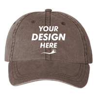 Valucap Pigment-Dyed Cap, Brown, Front view, Mockup