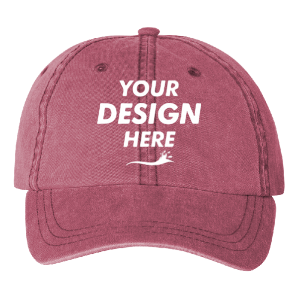 Valucap Pigment-Dyed Cap, Cardinal, Front view, Mockup